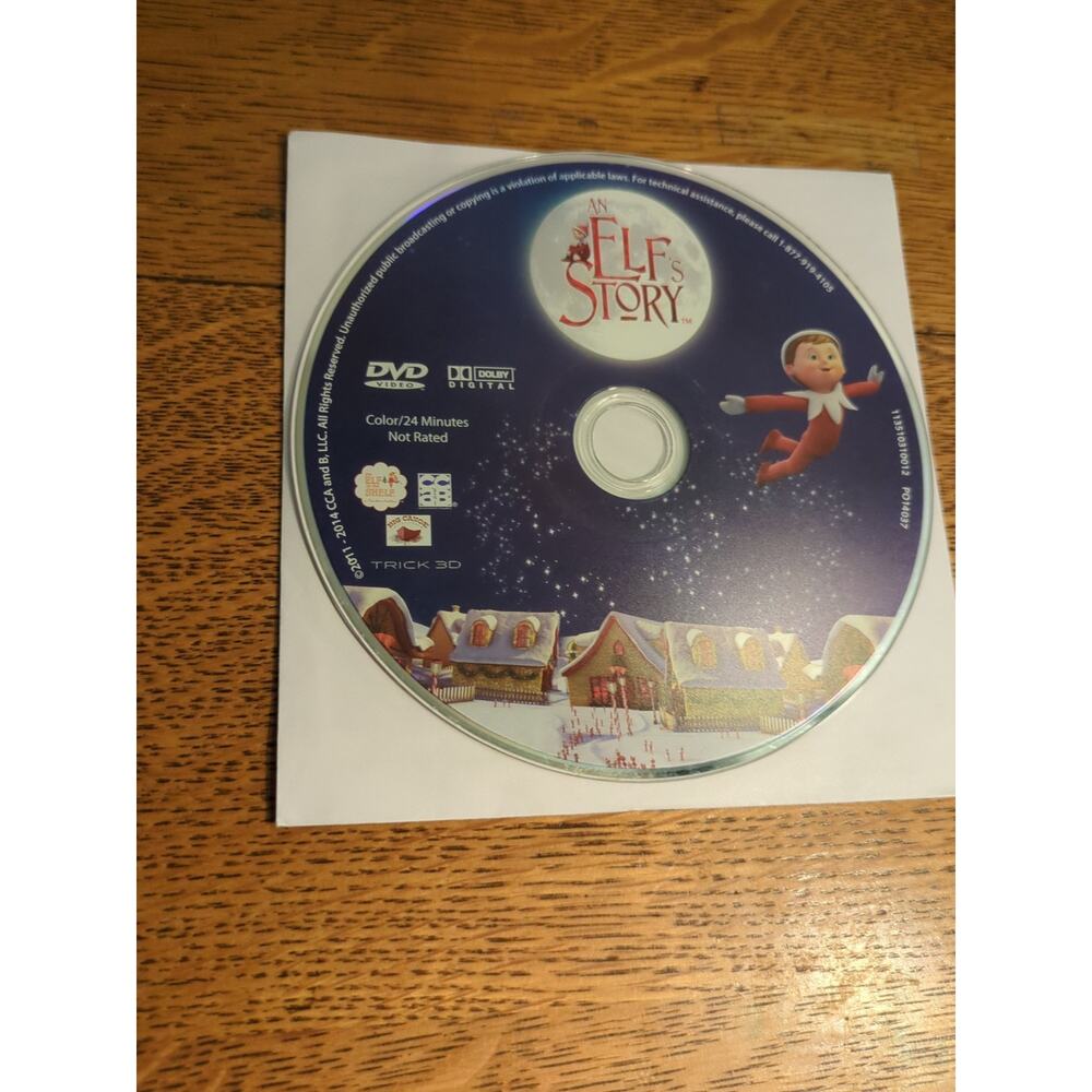 DVD AN ELF'S STORY THE ELF ON THE SHELF CHRISTMAS Disc Only